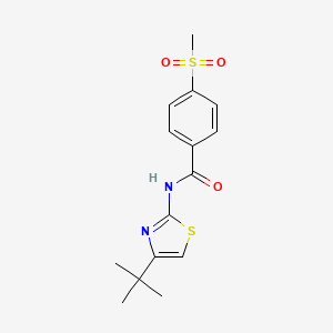 molecular formula C15H18N2O3S2 B2444075 N-(4-(tert-butyl)thiazol-2-yl)-4-(methylsulfonyl)benzamide CAS No. 876907-83-4