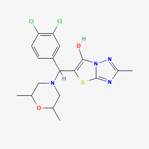 molecular formula C18H20Cl2N4O2S B2444076 5-((3,4-Dichlorophenyl)(2,6-dimethylmorpholino)methyl)-2-methylthiazolo[3,2-b][1,2,4]triazol-6-ol CAS No. 1052554-25-2