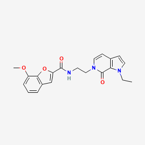 molecular formula C21H21N3O4 B2444078 N-(2-(1-ethyl-7-oxo-1H-pyrrolo[2,3-c]pyridin-6(7H)-yl)ethyl)-7-methoxybenzofuran-2-carboxamide CAS No. 2034294-57-8