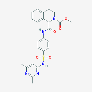 molecular formula C24H25N5O5S B2444079 methyl 1-((4-(N-(2,6-dimethylpyrimidin-4-yl)sulfamoyl)phenyl)carbamoyl)-3,4-dihydroisoquinoline-2(1H)-carboxylate CAS No. 1396573-90-2