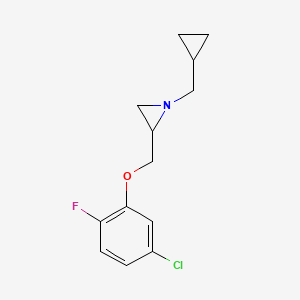 molecular formula C13H15ClFNO B2444080 2-[(5-Chloro-2-fluorophenoxy)methyl]-1-(cyclopropylmethyl)aziridine CAS No. 2411248-62-7