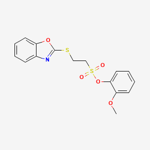 molecular formula C16H15NO5S2 B2444084 2-Methoxyphenyl 2-(benzo[d]oxazol-2-ylthio)ethanesulfonate CAS No. 304685-88-9