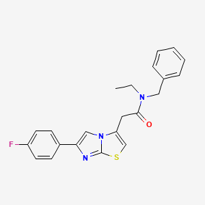 molecular formula C22H20FN3OS B2444088 N-benzyl-N-ethyl-2-[6-(4-fluorophenyl)imidazo[2,1-b][1,3]thiazol-3-yl]acetamide CAS No. 897465-03-1