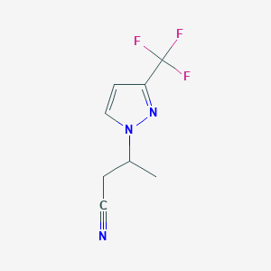 molecular formula C8H8F3N3 B2444097 3-[3-(trifluoromethyl)-1H-pyrazol-1-yl]butanenitrile CAS No. 1006319-93-2