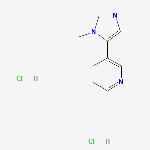 molecular formula C9H11Cl2N3 B2444099 3-(1-Methyl-1H-imidazol-5-yl)pyridine dihydrochloride CAS No. 2155852-71-2