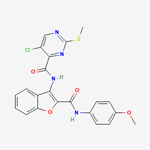 5-chloro-N-{2-[(4-methoxyphenyl)carbamoyl]-1-benzofuran-3-yl}-2-(methylsulfanyl)pyrimidine-4-carboxamide