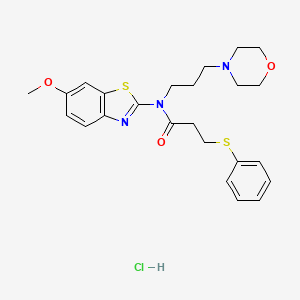 N-(6-methoxybenzo[d]thiazol-2-yl)-N-(3-morpholinopropyl)-3-(phenylthio)propanamide hydrochloride