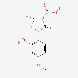2-(2-Hydroxy-4-methoxyphenyl)-5,5-dimethyl-1,3-thiazolidine-4-carboxylic acid
