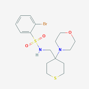 molecular formula C16H23BrN2O3S2 B2444119 2-Bromo-N-[(4-morpholin-4-ylthian-4-yl)methyl]benzenesulfonamide CAS No. 2380173-18-0