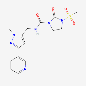 N-((1-methyl-3-(pyridin-3-yl)-1H-pyrazol-5-yl)methyl)-3-(methylsulfonyl)-2-oxoimidazolidine-1-carboxamide