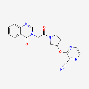 3-((1-(2-(4-oxoquinazolin-3(4H)-yl)acetyl)pyrrolidin-3-yl)oxy)pyrazine-2-carbonitrile