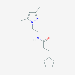 3-cyclopentyl-N-(2-(3,5-dimethyl-1H-pyrazol-1-yl)ethyl)propanamide