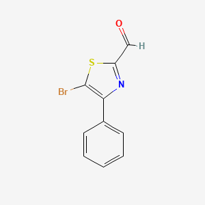 molecular formula C10H6BrNOS B2444140 5-Bromo-4-phenylthiazole-2-carbaldehyde CAS No. 1782629-47-3