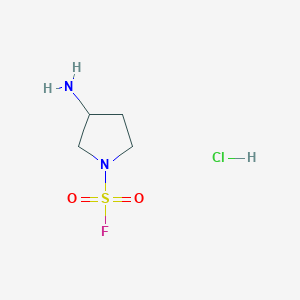 molecular formula C4H10ClFN2O2S B2444146 3-Aminopyrrolidine-1-sulfonyl fluoride;hydrochloride CAS No. 2567497-77-0