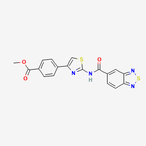 molecular formula C18H12N4O3S2 B2444149 Methyl 4-(2-(benzo[c][1,2,5]thiadiazole-5-carboxamido)thiazol-4-yl)benzoate CAS No. 1208519-74-7