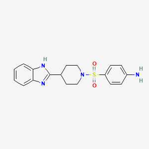molecular formula C18H20N4O2S B2444150 (4-{[4-(1H-benzimidazol-2-yl)piperidin-1-yl]sulfonyl}phenyl)amine CAS No. 951921-21-4