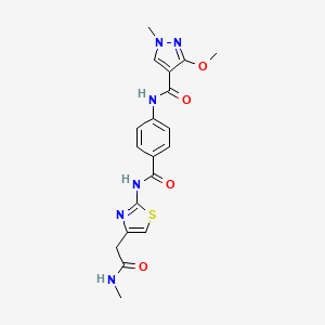 molecular formula C19H20N6O4S B2444154 3-methoxy-1-methyl-N-(4-((4-(2-(methylamino)-2-oxoethyl)thiazol-2-yl)carbamoyl)phenyl)-1H-pyrazole-4-carboxamide CAS No. 1207035-93-5