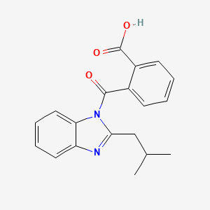 molecular formula C19H18N2O3 B2444158 2-{[2-(2-methylpropyl)-1H-benzimidazol-1-yl]carbonyl}benzoic acid CAS No. 637324-20-0