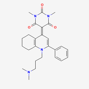 5-(1-(3-(dimethylamino)propyl)-2-phenyl-5,6,7,8-tetrahydroquinolin-4(1H)-ylidene)-1,3-dimethylpyrimidine-2,4,6(1H,3H,5H)-trione