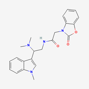 molecular formula C22H24N4O3 B2444161 N-(2-(dimethylamino)-2-(1-methyl-1H-indol-3-yl)ethyl)-2-(2-oxobenzo[d]oxazol-3(2H)-yl)acetamide CAS No. 1396869-69-4