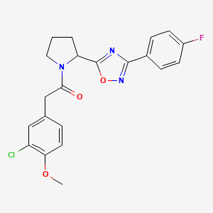 5-{1-[(3-Chloro-4-methoxyphenyl)acetyl]pyrrolidin-2-yl}-3-(4-fluorophenyl)-1,2,4-oxadiazole