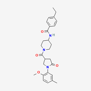 4-ethyl-N-(1-{[1-(2-methoxy-5-methylphenyl)-5-oxopyrrolidin-3-yl]carbonyl}piperidin-4-yl)benzamide