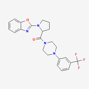 molecular formula C23H23F3N4O2 B2444187 (1-(Benzo[d]oxazol-2-yl)pyrrolidin-2-yl)(4-(3-(trifluoromethyl)phenyl)piperazin-1-yl)methanone CAS No. 1796919-31-7
