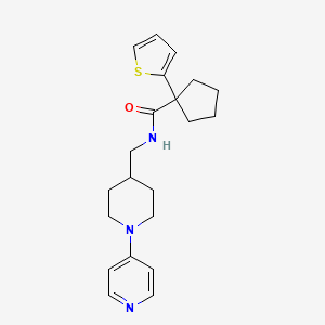 molecular formula C21H27N3OS B2444191 N-((1-(吡啶-4-基)哌啶-4-基)甲基)-1-(噻吩-2-基)环戊烷羧酰胺 CAS No. 2034507-96-3