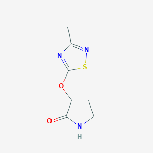 molecular formula C7H9N3O2S B2444195 3-[(3-Methyl-1,2,4-thiadiazol-5-yl)oxy]pyrrolidin-2-one CAS No. 2200424-76-4