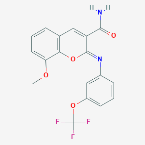 (2Z)-8-methoxy-2-{[3-(trifluoromethoxy)phenyl]imino}-2H-chromene-3-carboxamide