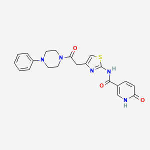 6-oxo-N-(4-(2-oxo-2-(4-phenylpiperazin-1-yl)ethyl)thiazol-2-yl)-1,6-dihydropyridine-3-carboxamide