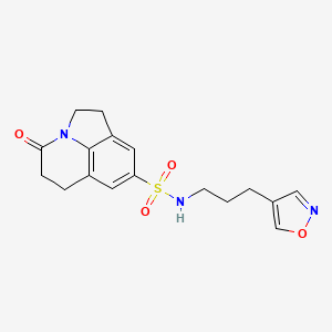 molecular formula C17H19N3O4S B2444201 N-(3-(isoxazol-4-yl)propyl)-4-oxo-2,4,5,6-tetrahydro-1H-pyrrolo[3,2,1-ij]quinoline-8-sulfonamide CAS No. 1903537-86-9