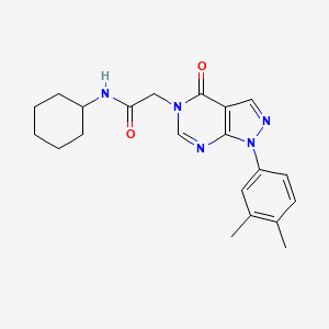 molecular formula C21H25N5O2 B2444203 N-环己基-2-(1-(3,4-二甲苯基)-4-氧代-1H-吡唑并[3,4-d]嘧啶-5(4H)-基)乙酰胺 CAS No. 852451-65-1