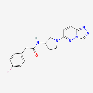 molecular formula C17H17FN6O B2444214 N-(1-([1,2,4]triazolo[4,3-b]pyridazin-6-yl)pyrrolidin-3-yl)-2-(4-fluorophenyl)acetamide CAS No. 2034269-06-0