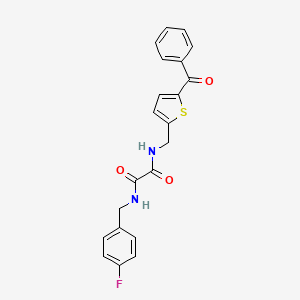 molecular formula C21H17FN2O3S B2444217 N1-((5-benzoylthiophen-2-yl)methyl)-N2-(4-fluorobenzyl)oxalamide CAS No. 1797299-77-4
