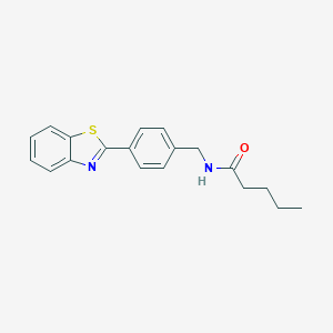 molecular formula C19H20N2OS B244422 N-[4-(1,3-benzothiazol-2-yl)benzyl]pentanamide 