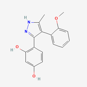 molecular formula C17H16N2O3 B2444220 4-(4-(2-甲氧基苯基)-5-甲基-1H-吡唑-3-基)苯-1,3-二酚 CAS No. 1093065-35-0