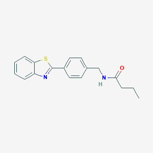 molecular formula C18H18N2OS B244423 N-[4-(1,3-benzothiazol-2-yl)benzyl]butanamide 