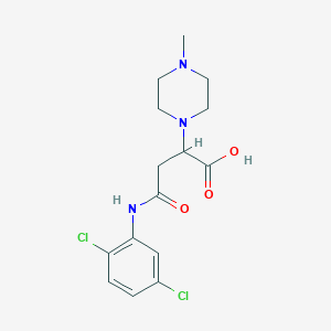 molecular formula C15H19Cl2N3O3 B2444233 4-((2,5-Dichlorophenyl)amino)-2-(4-methylpiperazin-1-yl)-4-oxobutanoic acid CAS No. 900011-70-3