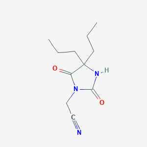 molecular formula C11H17N3O2 B2444235 2-(2,5-Dioxo-4,4-dipropylimidazolidin-1-yl)acetonitrile CAS No. 1180217-49-5