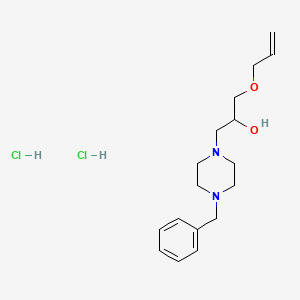 molecular formula C17H28Cl2N2O2 B2444238 1-(烯丙氧基)-3-(4-苄基哌嗪-1-基)丙烷-2-醇二盐酸盐 CAS No. 1185674-26-3
