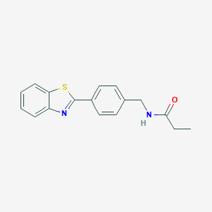 molecular formula C17H16N2OS B244424 N-[4-(1,3-benzothiazol-2-yl)benzyl]propanamide 