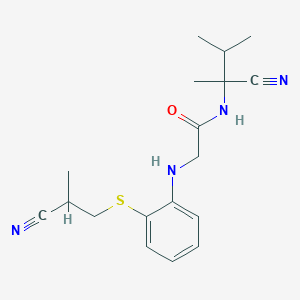 N-(1-cyano-1,2-dimethylpropyl)-2-({2-[(2-cyano-2-methylethyl)sulfanyl]phenyl}amino)acetamide