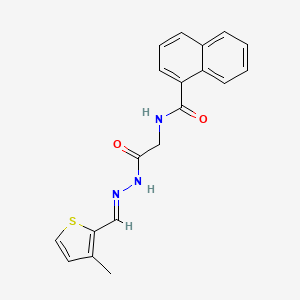 (E)-N-(2-(2-((3-methylthiophen-2-yl)methylene)hydrazinyl)-2-oxoethyl)-1-naphthamide