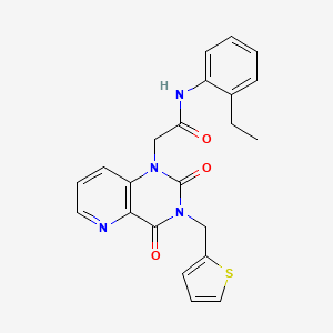 molecular formula C22H20N4O3S B2444248 2-(2,4-dioxo-3-(thiophen-2-ylmethyl)-3,4-dihydropyrido[3,2-d]pyrimidin-1(2H)-yl)-N-(2-ethylphenyl)acetamide CAS No. 955524-33-1