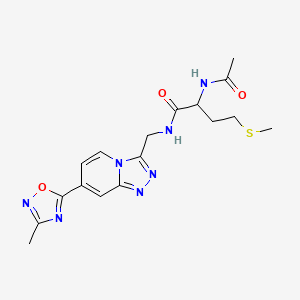 2-acetamido-N-((7-(3-methyl-1,2,4-oxadiazol-5-yl)-[1,2,4]triazolo[4,3-a]pyridin-3-yl)methyl)-4-(methylthio)butanamide