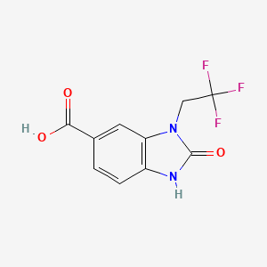molecular formula C10H7F3N2O3 B2444257 2-oxo-3-(2,2,2-trifluoroethyl)-2,3-dihydro-1H-1,3-benzodiazole-5-carboxylic acid CAS No. 1557725-62-8