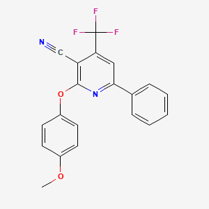 2-(4-Methoxyphenoxy)-6-phenyl-4-(trifluoromethyl)nicotinonitrile