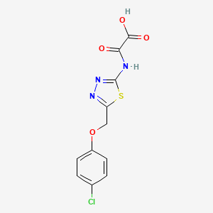 molecular formula C11H8ClN3O4S B2444264 ({5-[(4-Chlorophenoxy)methyl]-1,3,4-thiadiazol-2-yl}amino)(oxo)acetic acid CAS No. 931374-35-5
