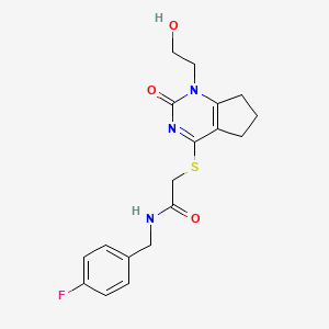 N-(4-fluorobenzyl)-2-((1-(2-hydroxyethyl)-2-oxo-2,5,6,7-tetrahydro-1H-cyclopenta[d]pyrimidin-4-yl)thio)acetamide